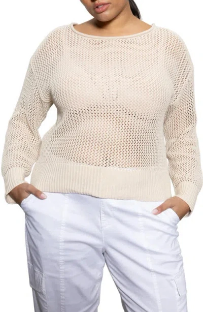 Sanctuary Open Stitch Sweater In Birch