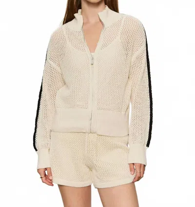 SANCTUARY OPEN STITCH TRACK JACKET IN WHITE