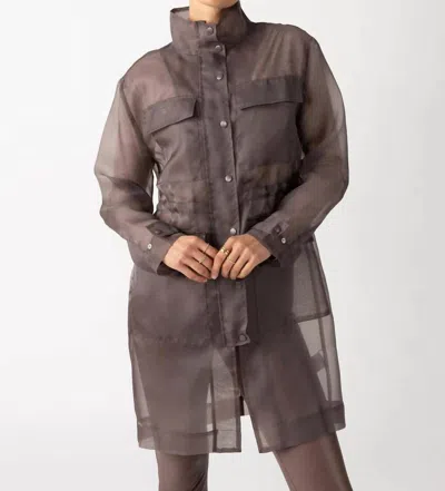 Sanctuary Organza Parka Jacket In Cocoa In Brown