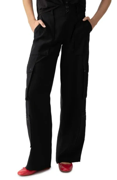 Sanctuary Otto Semi High Rise Cargo Pants In Black