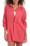 Sanctuary Oversize Beach Button-down Cover-up