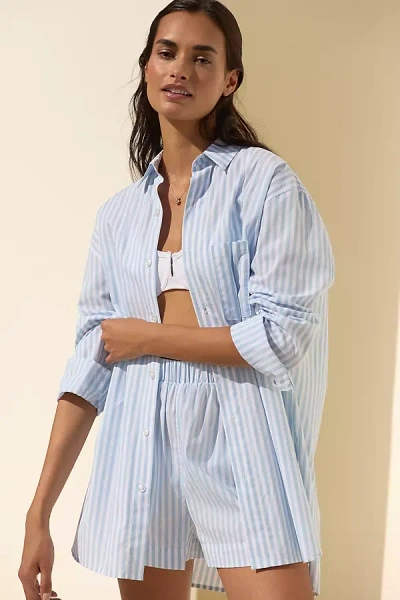 Sanctuary Oversized Buttondown Shirt In Blue