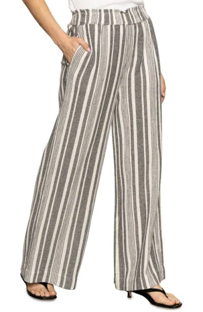 SANCTUARY SANCTUARY PALM STRIPE PULL-ON COTTON PANTS