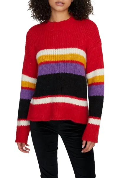 Sanctuary Party Stripe Sweater In Red