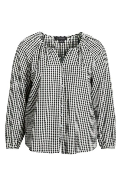 Sanctuary Perfect Gingham Button-up Shirt In Black