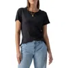 Sanctuary Timeless Satin Short Sleeve Tee In Black In Black