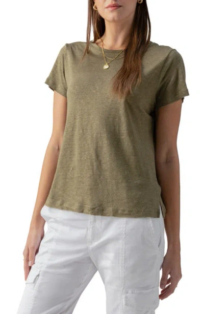 Sanctuary Perfect Linen T-shirt In Green