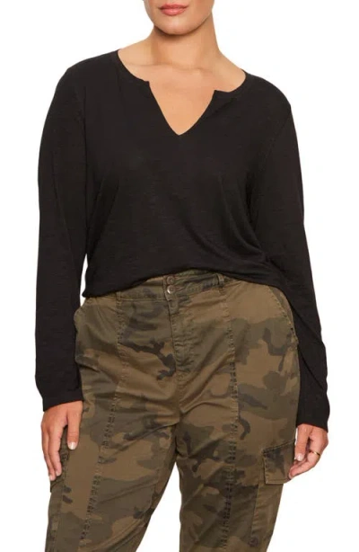 Sanctuary Perfect Notch Print Long Sleeve T-shirt In Black