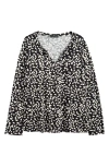 Sanctuary Perfect Notch Print Long Sleeve T-shirt In Frosted Do