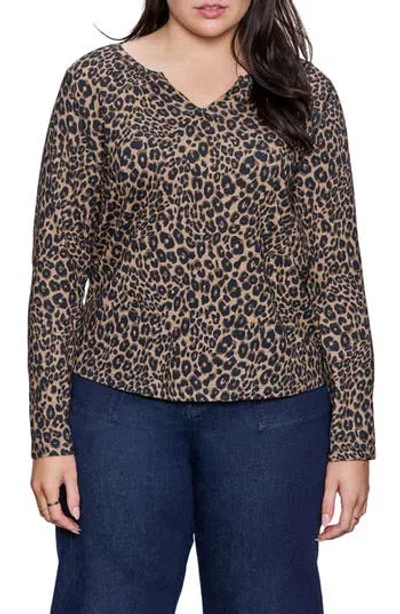 Sanctuary Perfect Notch Print Long Sleeve T-shirt In Brown