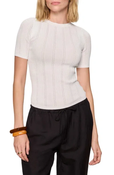 Sanctuary Perfect Pointelle Rib T-shirt In White