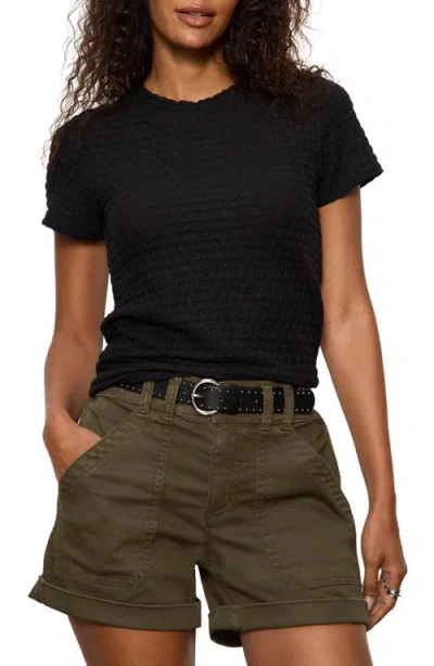 Sanctuary Perfect Puckered Lace T-shirt In Black