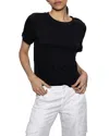 Sanctuary Perfect Roll Sleeve Cotton T-shirt In Black