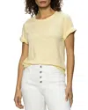 Sanctuary Perfect Roll Sleeve Cotton T-shirt In Chamomile