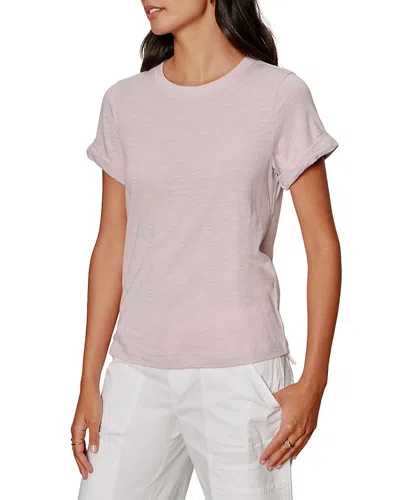 Sanctuary Perfect Roll Sleeve Cotton T-shirt In Pink