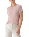Sanctuary Perfect Roll Sleeve Cotton T-shirt In Smokey Rose