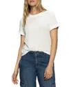 Sanctuary Perfect Roll Sleeve Cotton T-shirt In White
