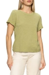 Sanctuary Perfect Roll Sleeve Cotton T-shirt In Green