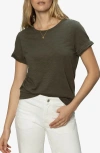 Sanctuary Perfect Roll Sleeve Cotton T-shirt In Kalamata