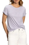 Sanctuary Perfect Roll Sleeve Cotton T-shirt In Lavender