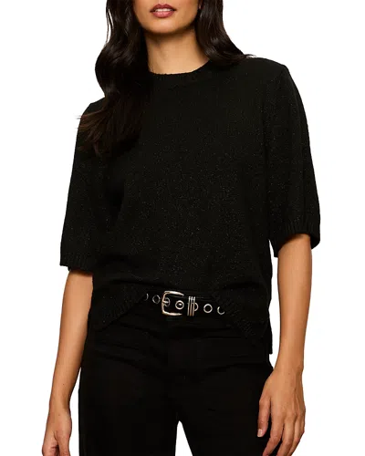 Sanctuary Perfect Sequin Short Sleeve Sweater In Black