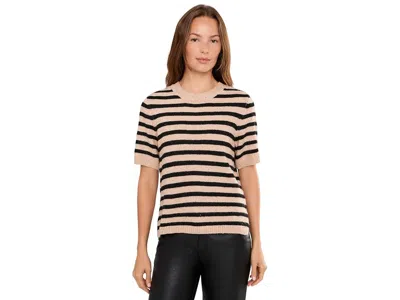 Sanctuary Perfect Sequin Sweater T-shirts Women's Sweater Hazelnut/black Stripe: Md (us 8), Acrylic/polyester/ In Neutral