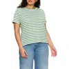 Sanctuary Perfect Stripe Relaxed Fit T-shirt In Green