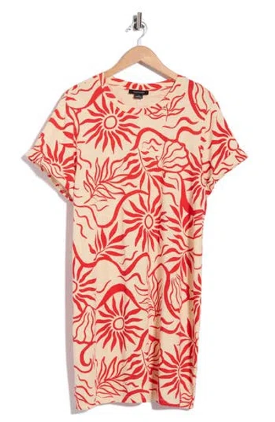 Sanctuary Perfect Tee Mix Floral Cotton Blend Minidress In Multi