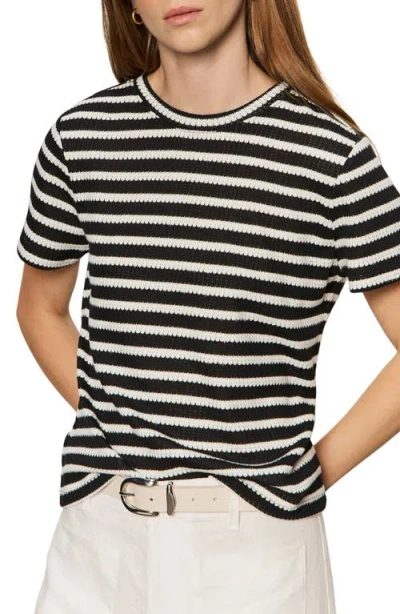 Sanctuary Perfect Textured Striped Tee In Black