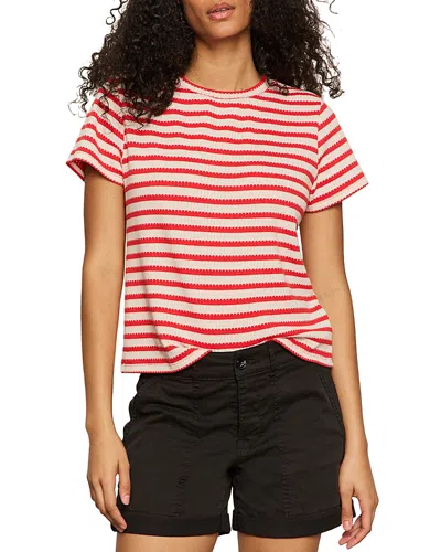 Sanctuary Perfect Texture Stripe Short Sleeve Sweater