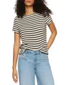 Sanctuary Perfect Texture Stripe Short Sleeve Sweater In Multi
