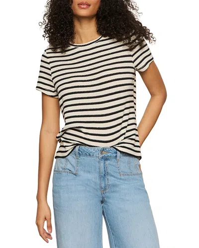 Sanctuary Perfect Texture Stripe Short Sleeve Sweater In Multi