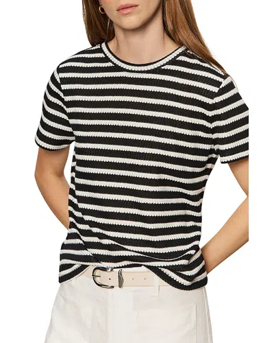 Sanctuary Perfect Textured Striped Tee In Black