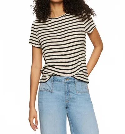 Sanctuary Perfect Textured Tee Macrame Crochet In Black In Neutral