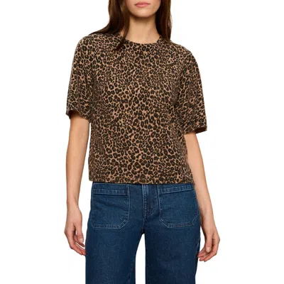 Sanctuary Perfect Tipped Short Sleeve Sweater In Brown