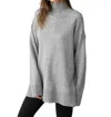 Sanctuary Perfect Turtleneck Tunic Sweater In Grey