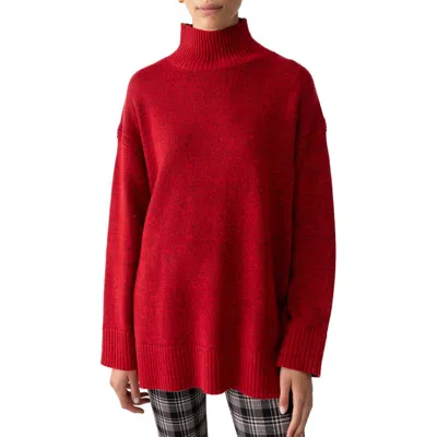 Sanctuary Perfect Turtleneck Tunic Sweater In Mars Red