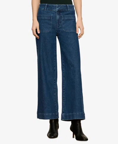 Sanctuary Petite Chelsea Wide-leg Ankle Jeans In Blue