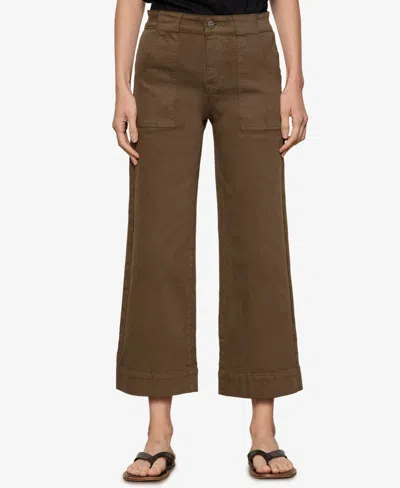 Sanctuary Petite Cotton-blend Insider Crop Pants In Brown