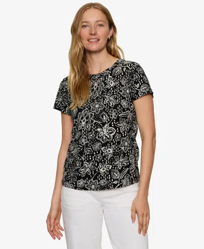 Sanctuary Petite Crewneck Short-sleeve T-shirt In Black