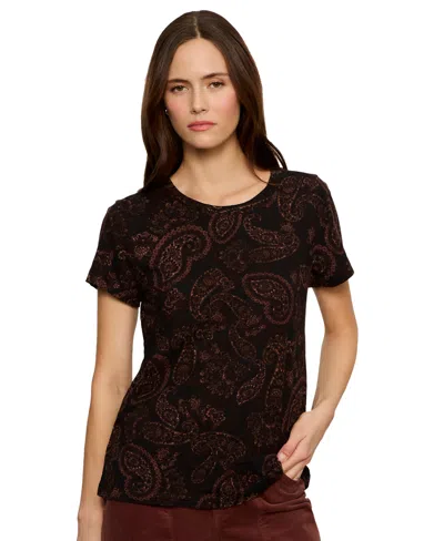 Sanctuary Petite Crewneck Short-sleeve T-shirt In Brown