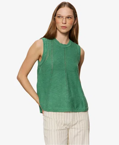 Sanctuary Petite Crewneck Sleeveless Sweater In Green
