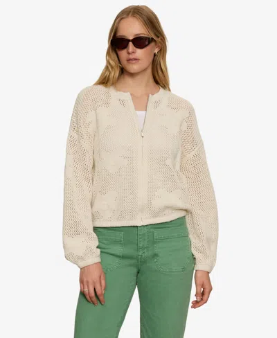 Sanctuary Petite Daily Escape Flower Pop Front-zipper Bomber Jacket In Neutral