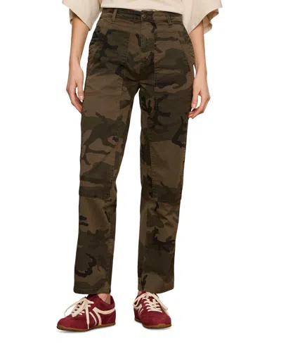 Sanctuary Petite Mid-rise Tapered Leg Pants In Hiker Camo