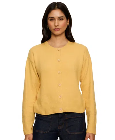 Sanctuary Petite Must-have Semi-cropped Cardigan In Yellow