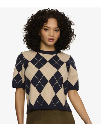 Sanctuary Petite Perfect Semi-cropped Pull-on Sweater T-shirt In Blue