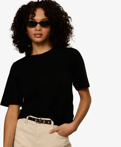 Sanctuary Petite Perfect Short-sleeve Sweater T-shirt In Black