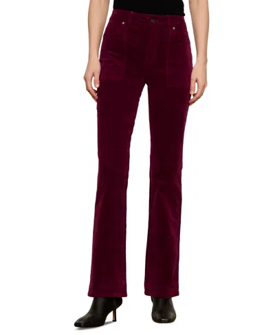 Sanctuary Petite Play Date High-waist Bootcut Corduroy Pants In Animal Print