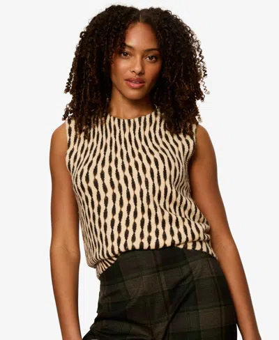 Sanctuary Petite Soft Printed Sleeveless Sweater In Ink Blot