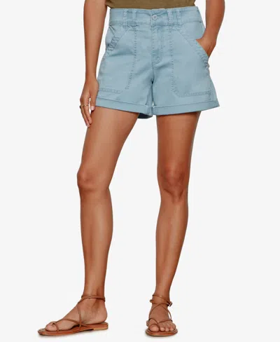Sanctuary Petite Wander On Denim Shorts In Blue